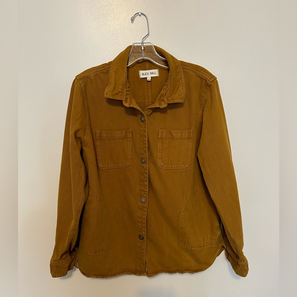 Alex Mil Garment Dyed Work Jacket in Recycled Denim - L